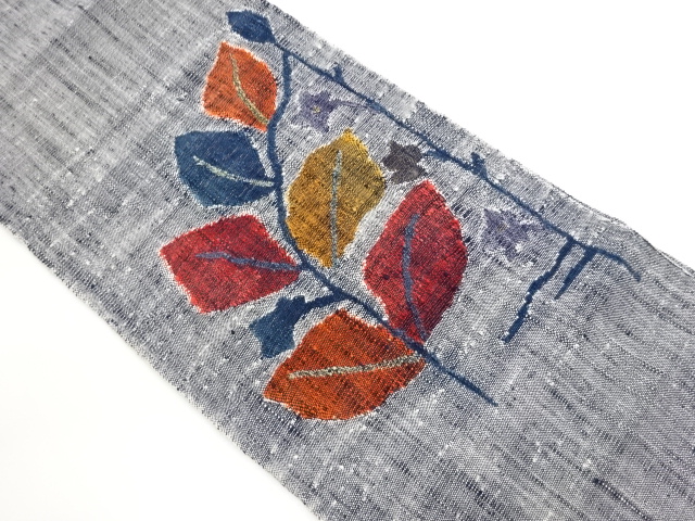 JAPANESE NAGOYA OBI / MAWATA TSUMUGI / WOVEN ABSTRACT FLOWER